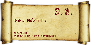 Duka Márta névjegykártya