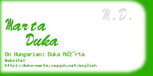 marta duka business card